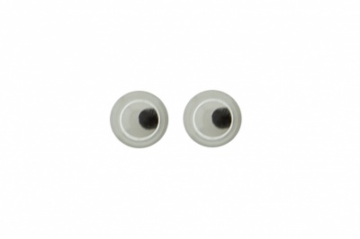 Глазки для игрушек, круглые, с бегающими зрачками, 3 мм/упак.100+/-5 шт, цв. -черно-белые - купить в Таганроге. Цена: 25.40 руб.