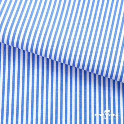 Ткань сорочечная Полоска Кенди, 115 г/м2, 58% пэ,42% хл, шир.150 см, цв.3-синий, (арт.110) - купить в Таганроге. Цена 306.69 руб.