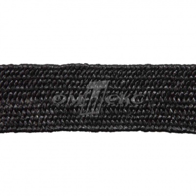 Тесьма отделочная полипропиленовая плетеная эластичная #1, шир. 40мм, цв.- черный - купить в Таганроге. Цена: 50.99 руб.