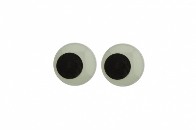 Глазки для игрушек, круглые, с бегающими зрачками, 10 мм/упак.50+/-2 шт, цв. -черно-белые - купить в Таганроге. Цена: 35.20 руб.