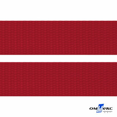 Красный- цв.171-Текстильная лента-стропа 550 гр/м2 ,100% пэ шир.30 мм (боб.50+/-1 м) - купить в Таганроге. Цена: 475.36 руб.