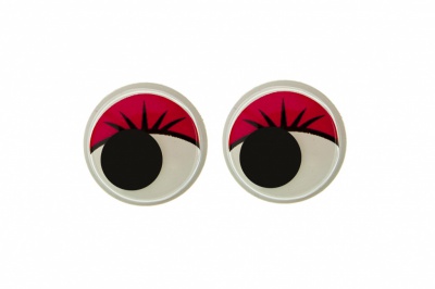 Глазки для игрушек, круглые, с бегающими зрачками, 12 мм/упак.50+/-2 шт, цв. -красный - купить в Таганроге. Цена: 95.04 руб.