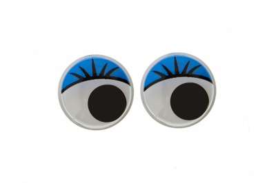 Глазки для игрушек, круглые, с бегающими зрачками, 12 мм/упак.50+/-2 шт, цв. -синий - купить в Таганроге. Цена: 95.04 руб.