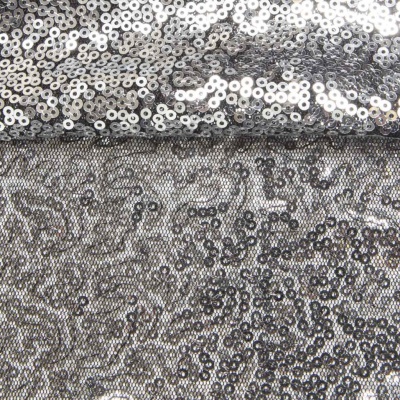 Сетка с пайетками №6, 188 гр/м2, шир.140см, цвет серый - купить в Таганроге. Цена 433.60 руб.
