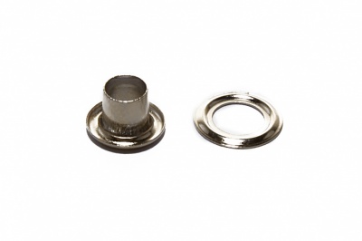 Люверсы металлические "ОмТекс", блочка/кольцо, (3 мм) - цв.никель - купить в Таганроге. Цена: 0.18 руб.
