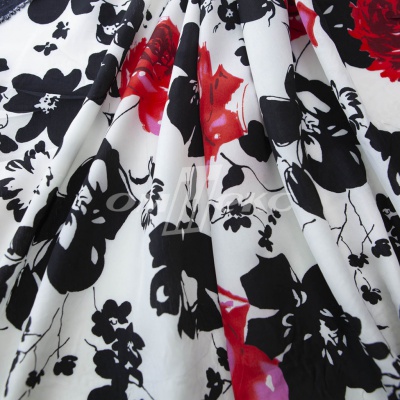 Плательная ткань "Фламенко" 22.1, 80 гр/м2, шир.150 см, принт растительный - купить в Таганроге. Цена 239.03 руб.