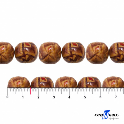 0133-Бусины деревянные "ОмТекс", 15 мм, упак.50+/-3шт - купить в Таганроге. Цена: 77 руб.