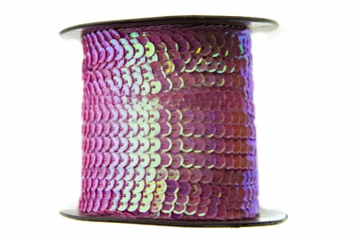 Пайетки "ОмТекс" на нитях, CREAM, 6 мм С / упак.73+/-1м, цв. 89 - розовый - купить в Таганроге. Цена: 468.37 руб.
