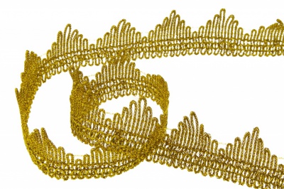 Тесьма металлизированная 8204, шир. 40 мм/уп. 13,7+/-1 м, цвет золото - купить в Таганроге. Цена: 420.42 руб.