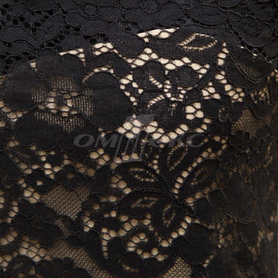 Кружевное полотно #3378, 150 гр/м2, шир.150см, цвет чёрный - купить в Таганроге. Цена 370.97 руб.