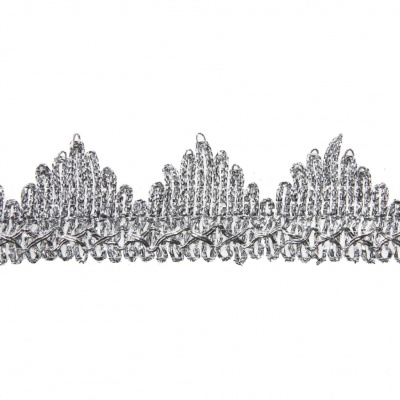 Тесьма металлизированная 0384-0240, шир. 40 мм/уп. 25+/-1 м, цвет серебро - купить в Таганроге. Цена: 490.74 руб.