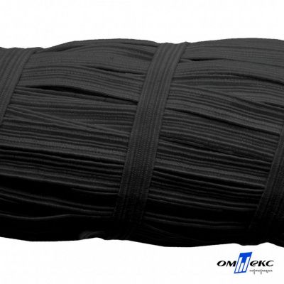 Резиновые нити с текстильным покрытием, шир. 6 мм (55 м/уп), цв.-черный - купить в Таганроге. Цена: 210.75 руб.
