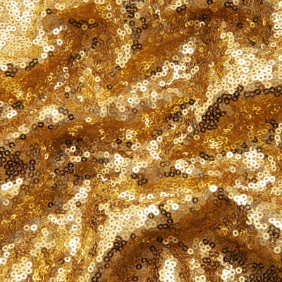 Сетка с пайетками №3, 188 гр/м2, шир.140см, цвет золотой - купить в Таганроге. Цена 454.12 руб.