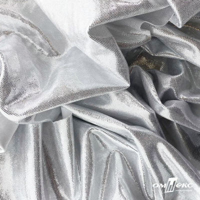 Трикотажное полотно голограмма, шир.140 см, #602 -белый/серебро - купить в Таганроге. Цена 385.88 руб.