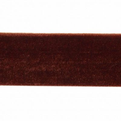 Лента бархатная нейлон, шир.25 мм, (упак. 45,7м), цв.120-шоколад - купить в Таганроге. Цена: 991.10 руб.