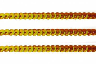 Пайетки "ОмТекс" на нитях, CREAM, 6 мм С / упак.73+/-1м, цв. 88 - оранжевый - купить в Таганроге. Цена: 300.55 руб.