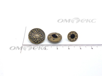 Кнопки металл 15 мм альфа антик с рис.№3  - купить в Таганроге. Цена: 2.90 руб.