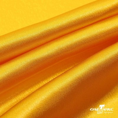 Поли креп-сатин 13-0859, 125 (+/-5) гр/м2, шир.150см, цвет жёлтый - купить в Таганроге. Цена 155.57 руб.