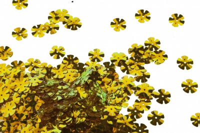 Пайетки "ОмТекс" россыпью,DOUBLE SIDED GOLD,цветок 14 мм/упак.50 гр, цв. 0460-золото - купить в Таганроге. Цена: 80.12 руб.