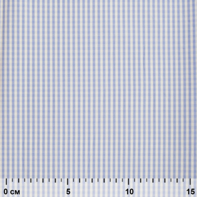 Ткань сорочечная Клетка Виши, 115 г/м2, 58% пэ,42% хл, шир.150 см, цв.2-голубой, (арт.111) - купить в Таганроге. Цена 306.69 руб.