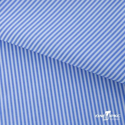 Ткань сорочечная Полоска Кенди, 115 г/м2, 58% пэ,42% хл, шир.150 см, цв.2-голубой, (арт.110) - купить в Таганроге. Цена 306.69 руб.