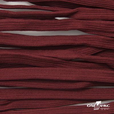 Шнур плетеный (плоский) d-12 мм, (уп.90+/-1м), 100% полиэстер, цв.255 - бордовый - купить в Таганроге. Цена: 8.62 руб.