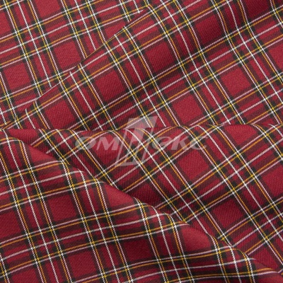 Ткань костюмная клетка 24379 2012, 230 гр/м2, шир.150см, цвет бордовый/бел/жел - купить в Таганроге. Цена 545.24 руб.