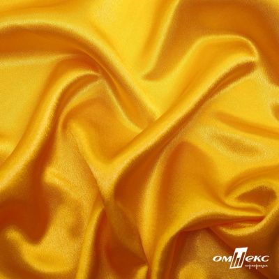 Поли креп-сатин 13-0859, 125 (+/-5) гр/м2, шир.150см, цвет жёлтый - купить в Таганроге. Цена 155.57 руб.