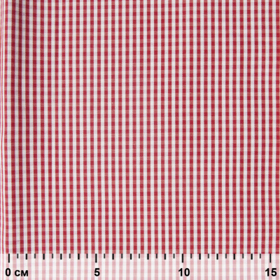 Ткань сорочечная Клетка Виши, 115 г/м2, 58% пэ,42% хл, шир.150 см, цв.5-красный, (арт.111) - купить в Таганроге. Цена 306.69 руб.