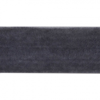 Лента бархатная нейлон, шир.25 мм, (упак. 45,7м), цв.189-т.серый - купить в Таганроге. Цена: 981.09 руб.