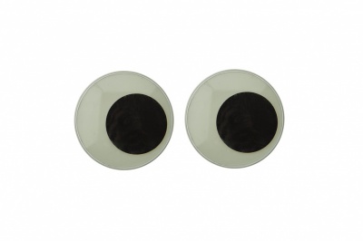 Глазки для игрушек, круглые, с бегающими зрачками, 24 мм/упак.50+/-2 шт, цв. -черно-белые - купить в Таганроге. Цена: 60.32 руб.