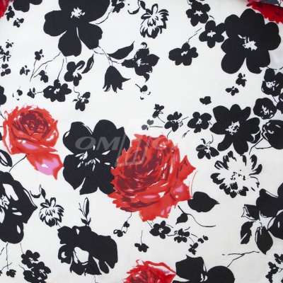 Плательная ткань "Фламенко" 22.1, 80 гр/м2, шир.150 см, принт растительный - купить в Таганроге. Цена 239.03 руб.