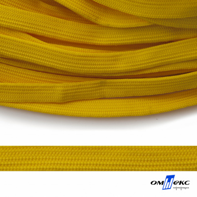 Шнур плетеный (плоский) d-12 мм, (уп.90+/-1м), 100% полиэстер, цв.269 - жёлтый - купить в Таганроге. Цена: 8.62 руб.