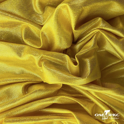 Трикотажное полотно голограмма, шир.140 см, #602 -жёлтый/жёлтый - купить в Таганроге. Цена 385.88 руб.