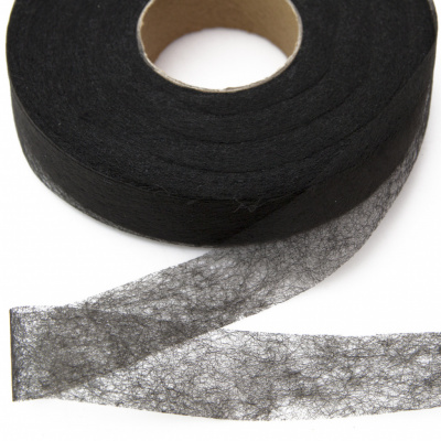 Прокладочная лента (паутинка) DF23, шир. 15 мм (боб. 100 м), цвет чёрный - купить в Таганроге. Цена: 1.13 руб.