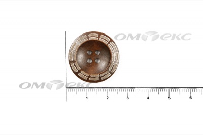 Пуговица деревянная круглая №53 (25мм) - купить в Таганроге. Цена: 3.68 руб.