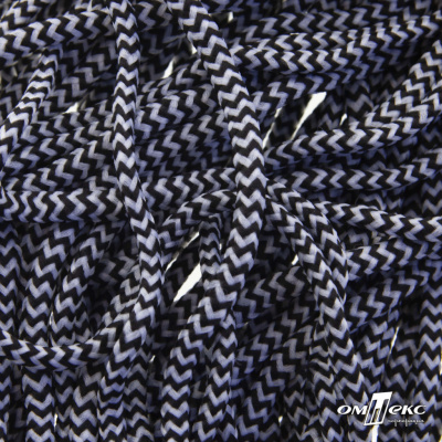 Шнурки #107-16, круглые 130 см, двухцветные цв.серый/чёрный - купить в Таганроге. Цена: 31.89 руб.