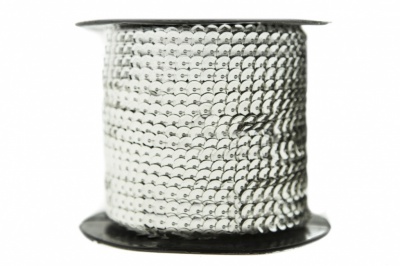Пайетки "ОмТекс" на нитях, SILVER-BASE, 6 мм С / упак.73+/-1м, цв. 1 - серебро - купить в Таганроге. Цена: 468.37 руб.