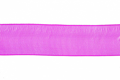 Лента органза 1015, шир. 10 мм/уп. 22,8+/-0,5 м, цвет ярк.розовый - купить в Таганроге. Цена: 38.39 руб.