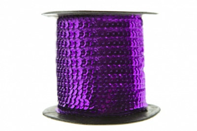 Пайетки "ОмТекс" на нитях, SILVER-BASE, 6 мм С / упак.73+/-1м, цв. 12 - фиолет - купить в Таганроге. Цена: 300.55 руб.