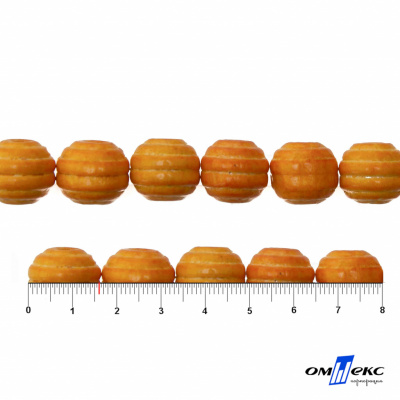 0309-Бусины деревянные "ОмТекс", 16 мм, упак.50+/-3шт, цв.003-оранжевый - купить в Таганроге. Цена: 62.22 руб.