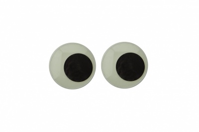 Глазки для игрушек, круглые, с бегающими зрачками, 15 мм/упак.50+/-2 шт, цв. -черно-белые - купить в Таганроге. Цена: 47.40 руб.