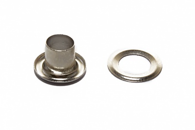 Люверсы металлические "ОмТекс", блочка/кольцо, (4 мм) - цв.никель - купить в Таганроге. Цена: 0.24 руб.