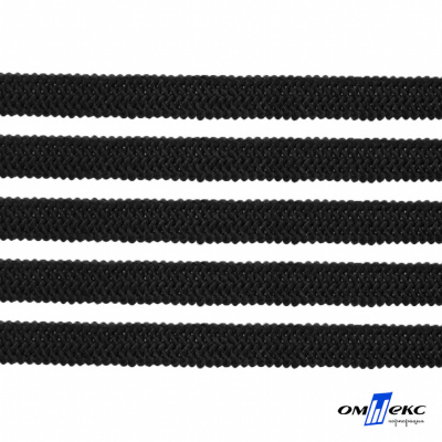 Лента эластичная вязанная (резинка) 4 мм (200+/-1 м) 400 гр/м2 черная бобина "ОМТЕКС" - купить в Таганроге. Цена: 1.78 руб.