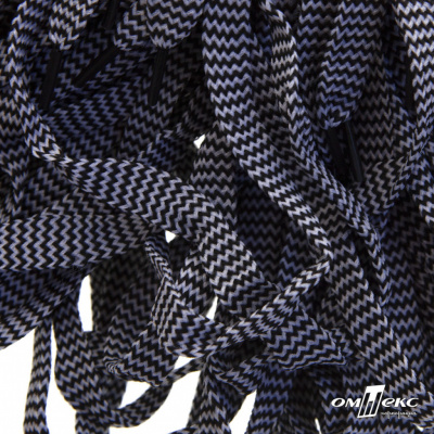 Шнурки #107-07, плоские 130 см, двухцветные цв.серый/чёрный - купить в Таганроге. Цена: 23.03 руб.