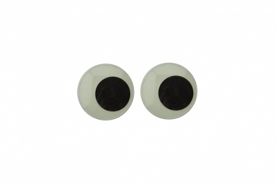 Глазки для игрушек, круглые, с бегающими зрачками, 8 мм/упак.50+/-2 шт, цв. -черно-белые - купить в Таганроге. Цена: 15.88 руб.