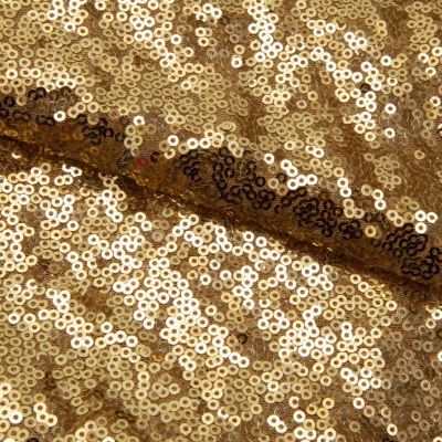 Сетка с пайетками №3, 188 гр/м2, шир.140см, цвет золотой - купить в Таганроге. Цена 454.12 руб.