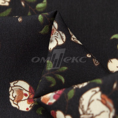 Плательная ткань "Фламенко" 3.1, 80 гр/м2, шир.150 см, принт растительный - купить в Таганроге. Цена 239.03 руб.