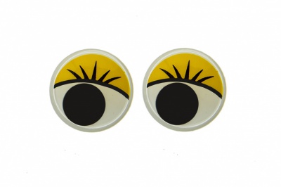 Глазки для игрушек, круглые, с бегающими зрачками, 15 мм/упак.50+/-2 шт, цв. -желтый - купить в Таганроге. Цена: 113.01 руб.