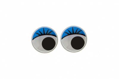 Глазки для игрушек, круглые, с бегающими зрачками, 8 мм/упак.50+/-2 шт, цв. -синий - купить в Таганроге. Цена: 59.05 руб.